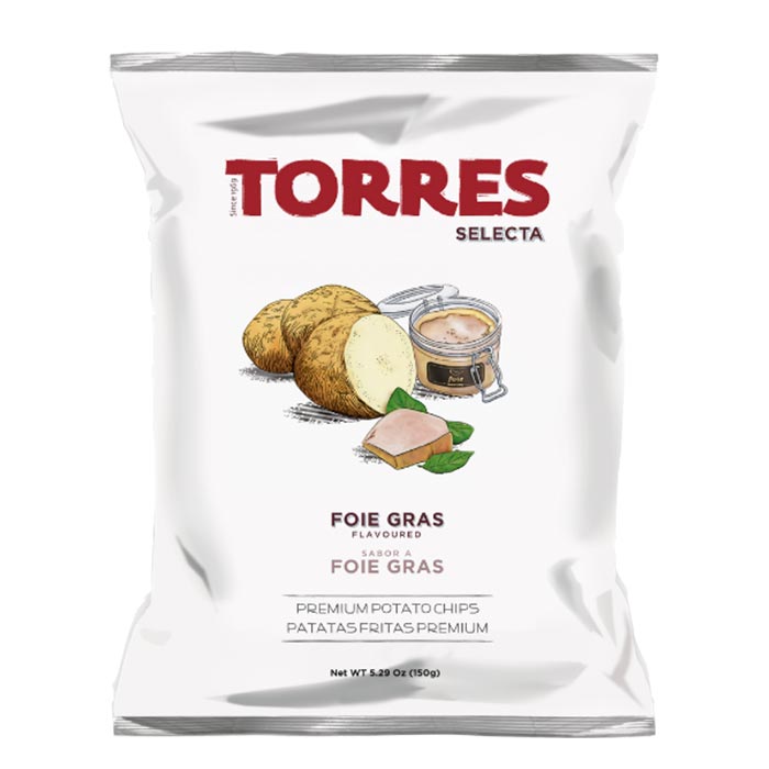 Kartoffelchips mit Foie Gras
